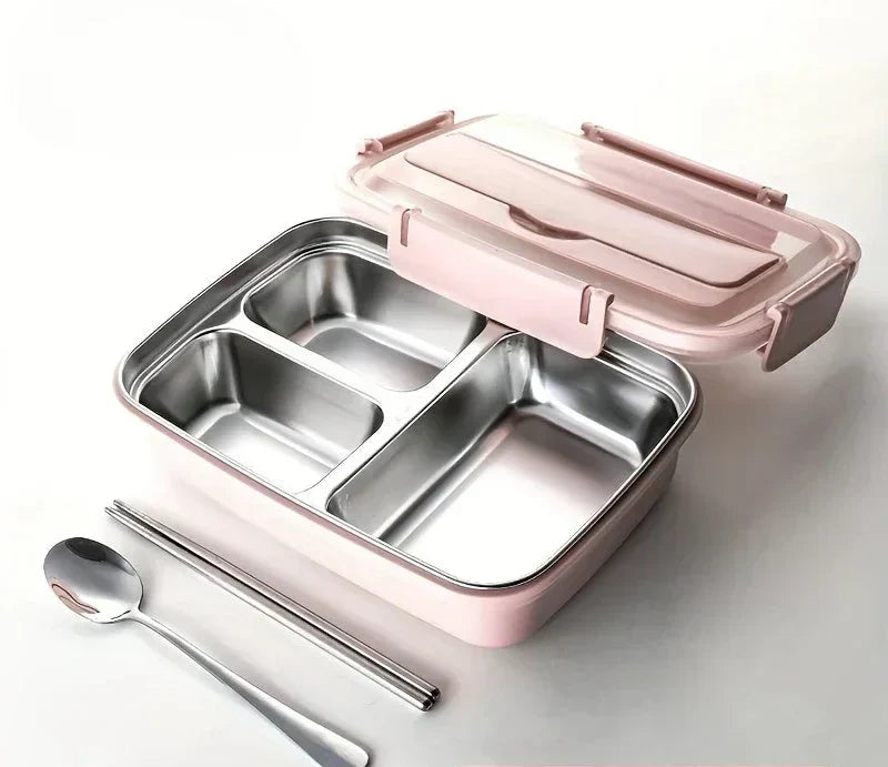 BentoBox – szczelny stalowy lunch box z trzema przegrodami