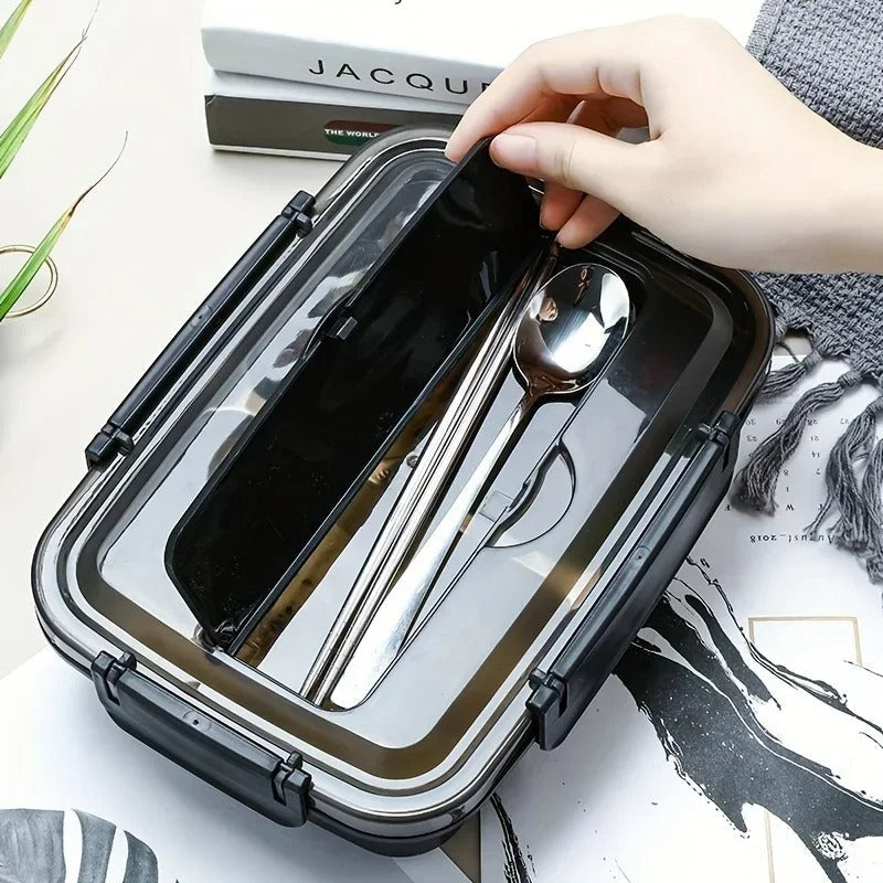 BentoBox – szczelny stalowy lunch box z trzema przegrodami