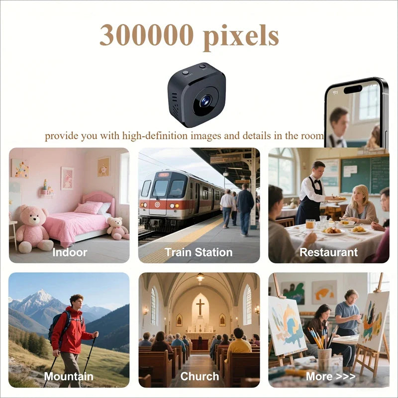 Bezprzewodowa kamera monitorująca 1080P HD z nocnym widzeniem i magnetycznym uchwytem, kompaktowa 71 g