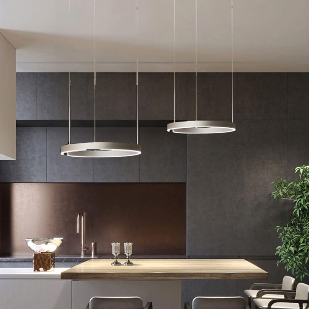 CircuLume: Runde LED-Pendelleuchte aus Metall mit modernem Design – für Wohnzimmer & Flur