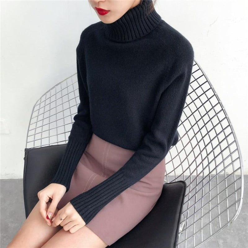 Damski Dopasowany Sweter z Golfem – Elegancja na Każdą Okazję