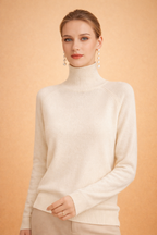 Damski Gładki Sweter z Golfem - Klasyczna Elegancja