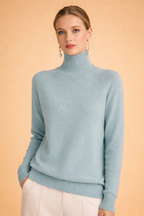 Damski Gładki Sweter z Golfem - Klasyczna Elegancja