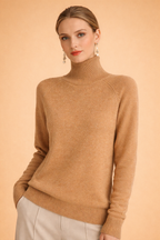 Damski Gładki Sweter z Golfem - Klasyczna Elegancja