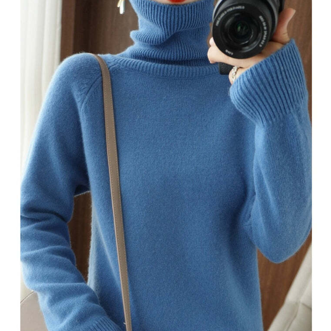 Damski Sweter z Golfem Lidia - Elegancja i Komfort na Chłodne Dni