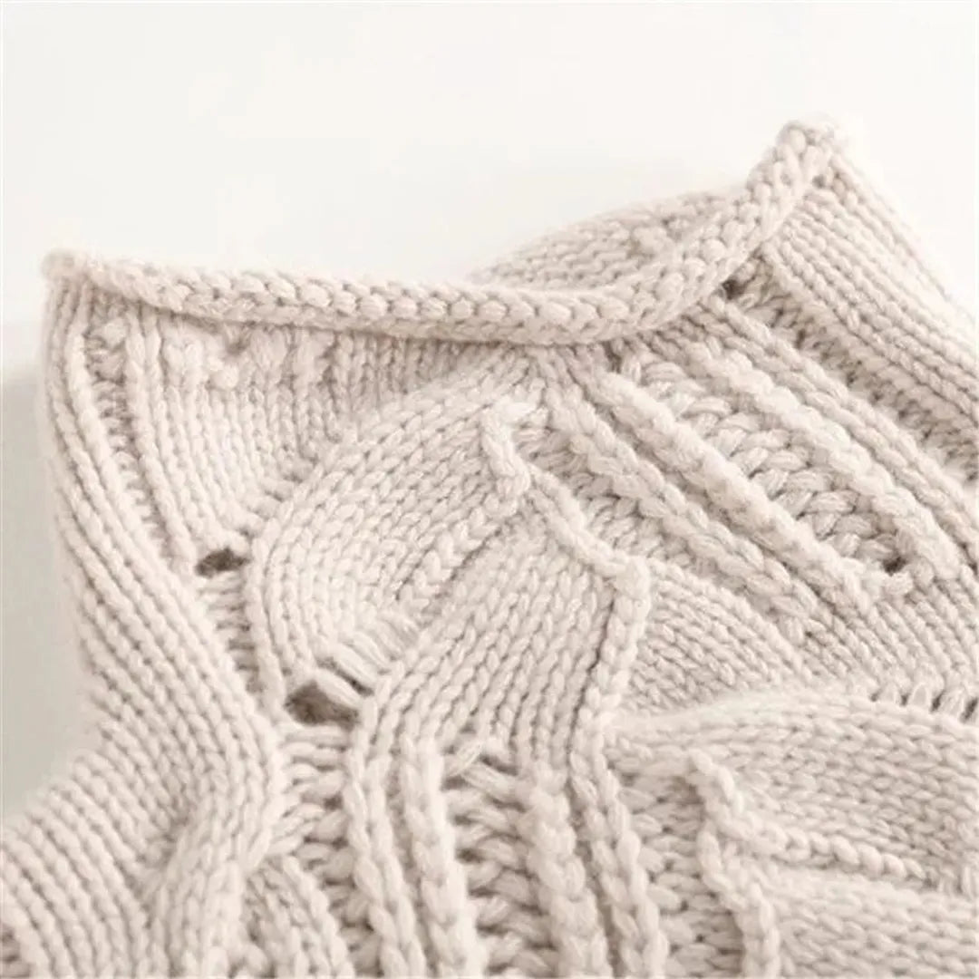 Damski sweter z golfem z dzianiny premium o luźnym kroju