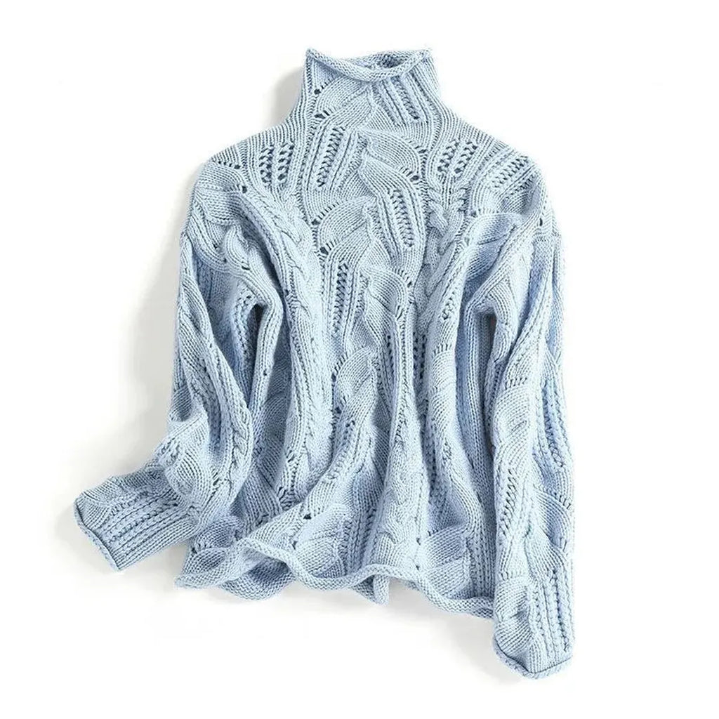 Damski sweter z golfem z dzianiny premium o luźnym kroju