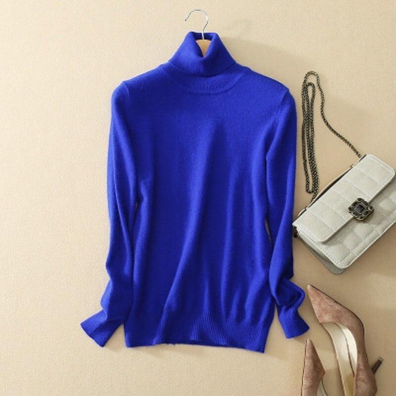 Damski Sweter z Golfem Zakończony Ściągaczami