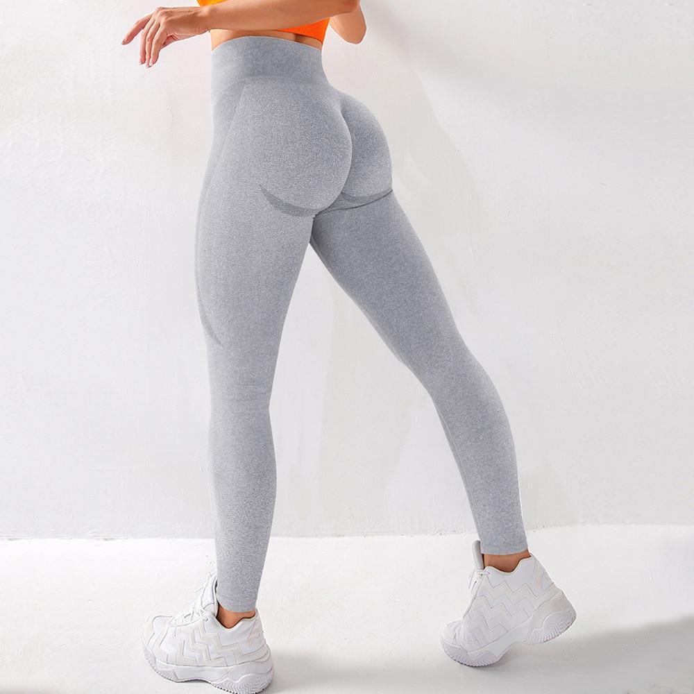 Damskie Bezszwowe Legginsy Sportowe z Wysokim Stanem