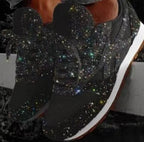 Damskie brokatowe sneakersy na co dzień ze sznurowaniem