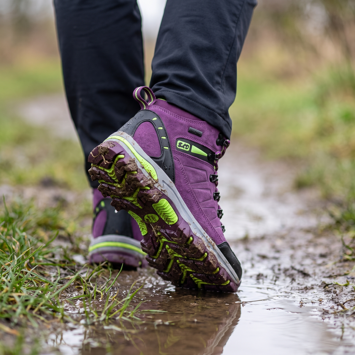 Damskie buty trekkingowe – za kostkę, sznurowane