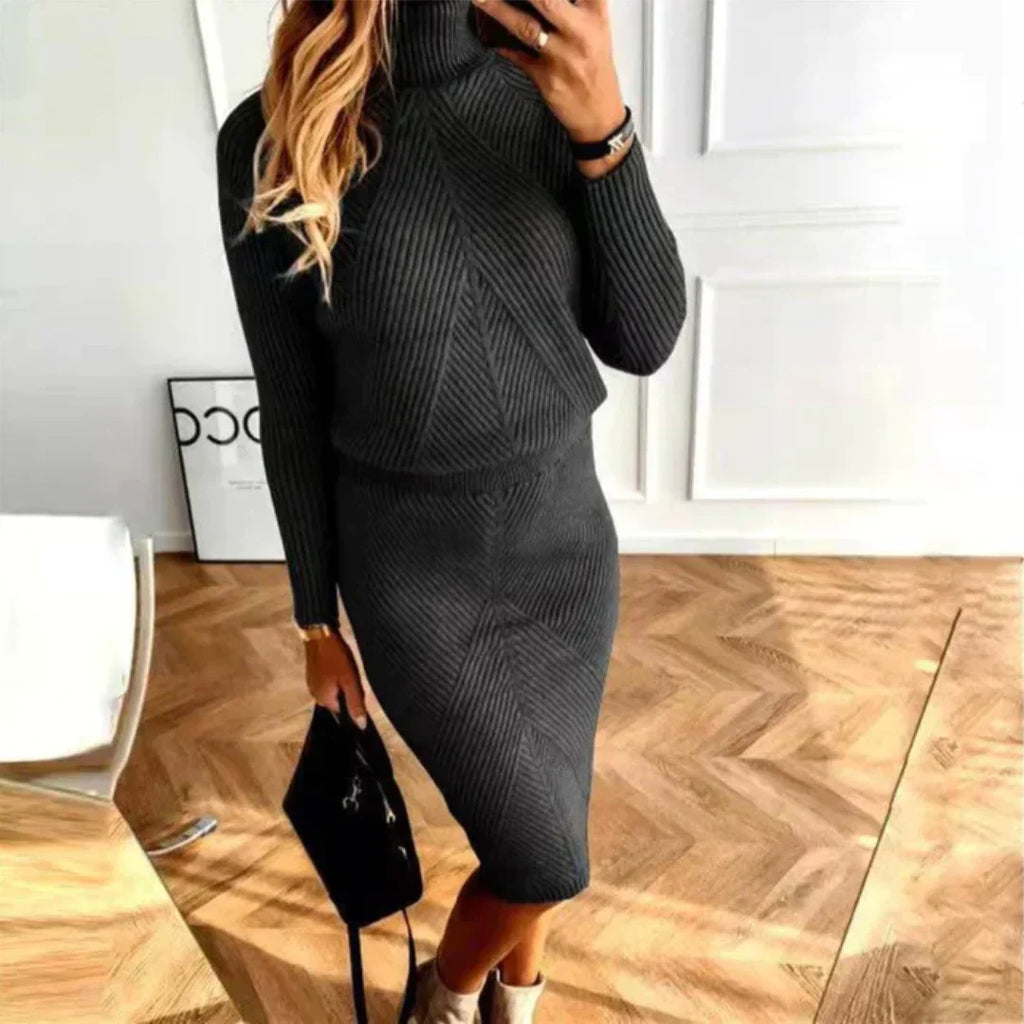 Damska dzianinowa sukienka typu pullover