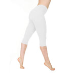 Damskie Gładkie Legginsy Sportowe 3/4 z Wysokim Stanem