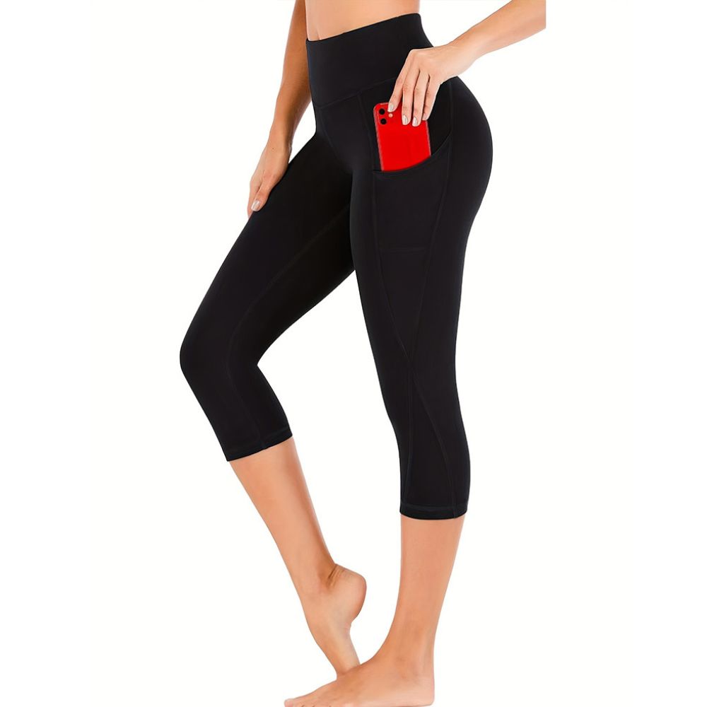 Damskie legginsy capri z kieszeniami