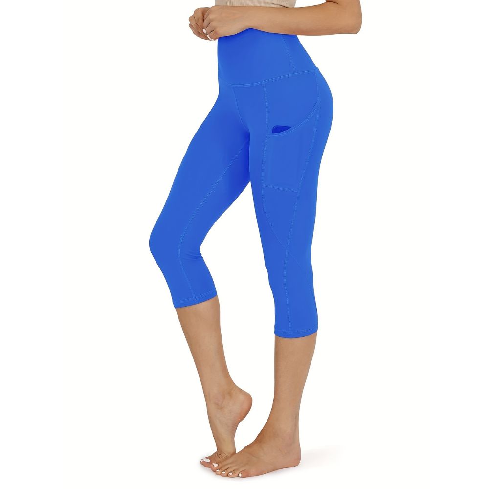 Damskie legginsy capri z kieszeniami