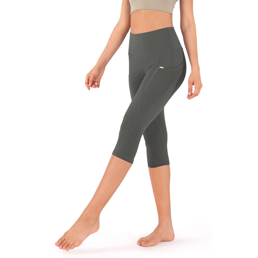 Damskie legginsy capri z kieszeniami