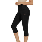 Damskie legginsy capri z kieszeniami