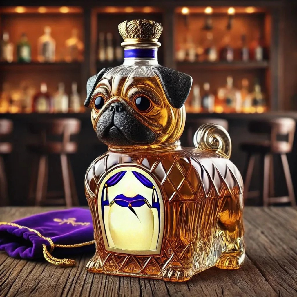 Dekoracyjna karafka do whisky z motywem psa