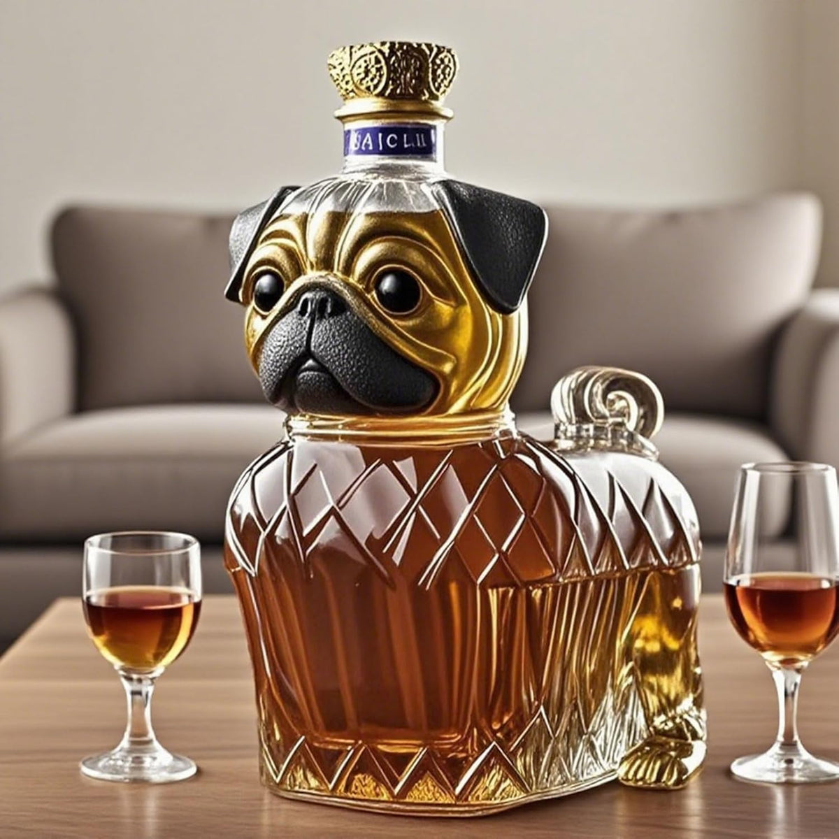 Dekoracyjna karafka do whisky z motywem psa