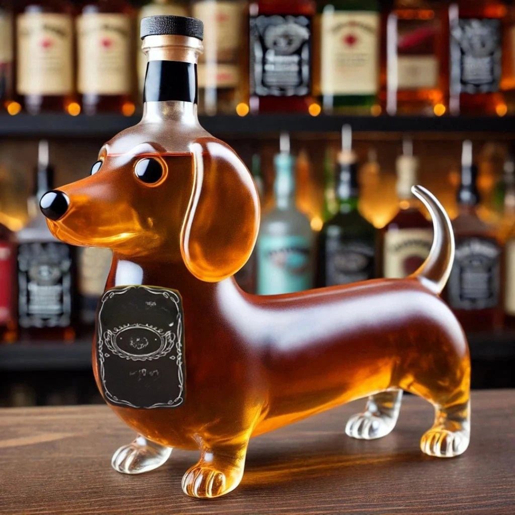 Dekoracyjna karafka do whisky z motywem psa