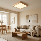 Drewniana geometryczna lampa sufitowa LED wpuszczana
