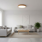 Drewniana geometryczna lampa sufitowa LED wpuszczana