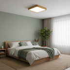 Drewniana geometryczna lampa sufitowa LED wpuszczana