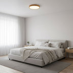 Drewniana geometryczna lampa sufitowa LED wpuszczana