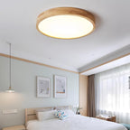 Drewniana geometryczna lampa sufitowa LED wpuszczana