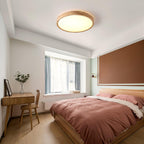 Drewniana geometryczna lampa sufitowa LED wpuszczana