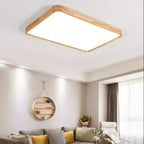 Drewniana geometryczna lampa sufitowa LED wpuszczana