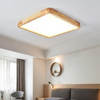 Drewniana geometryczna lampa sufitowa LED wpuszczana