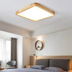 Drewniana geometryczna lampa sufitowa LED wpuszczana