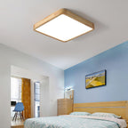 Drewniana geometryczna lampa sufitowa LED wpuszczana