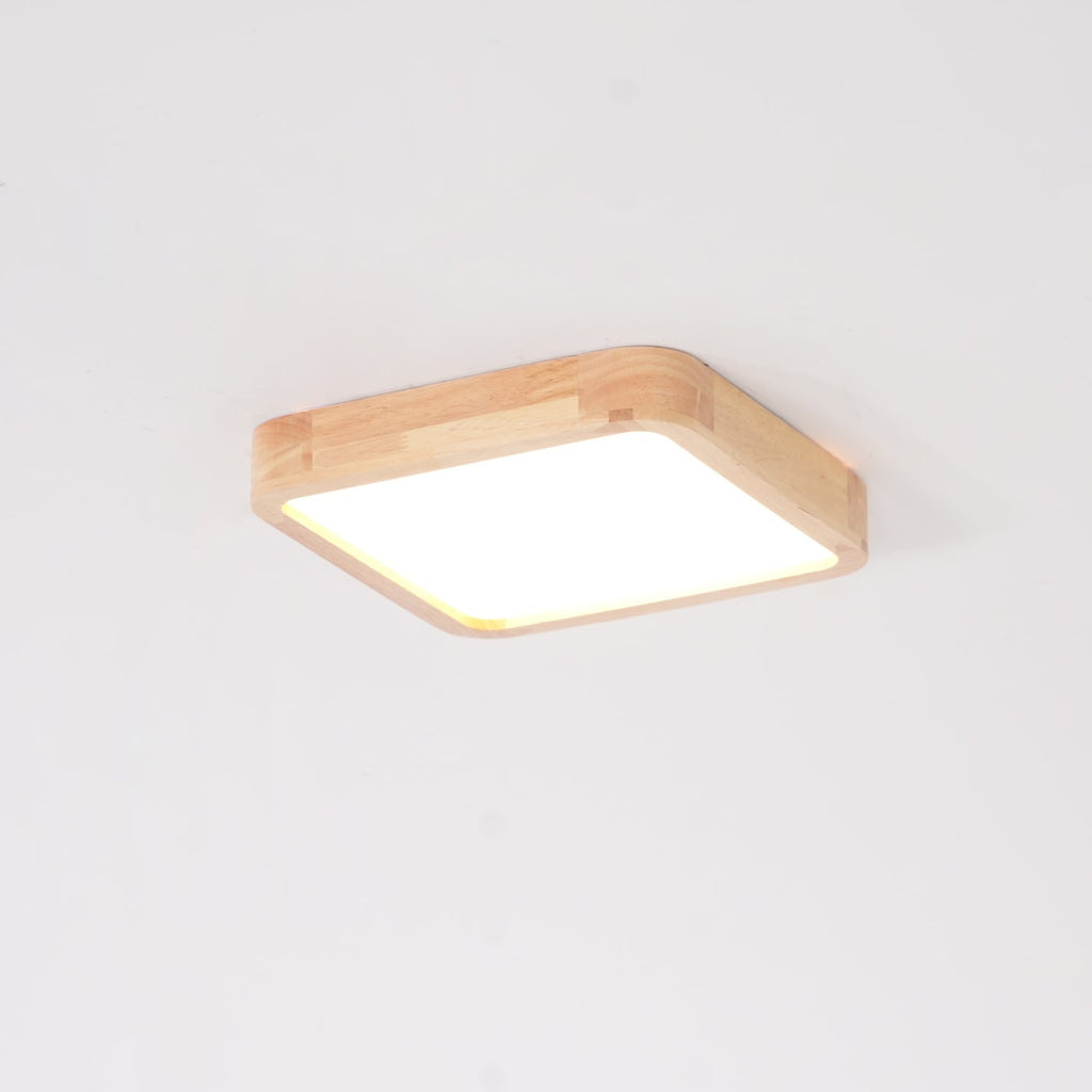 Drewniana geometryczna lampa sufitowa LED wpuszczana