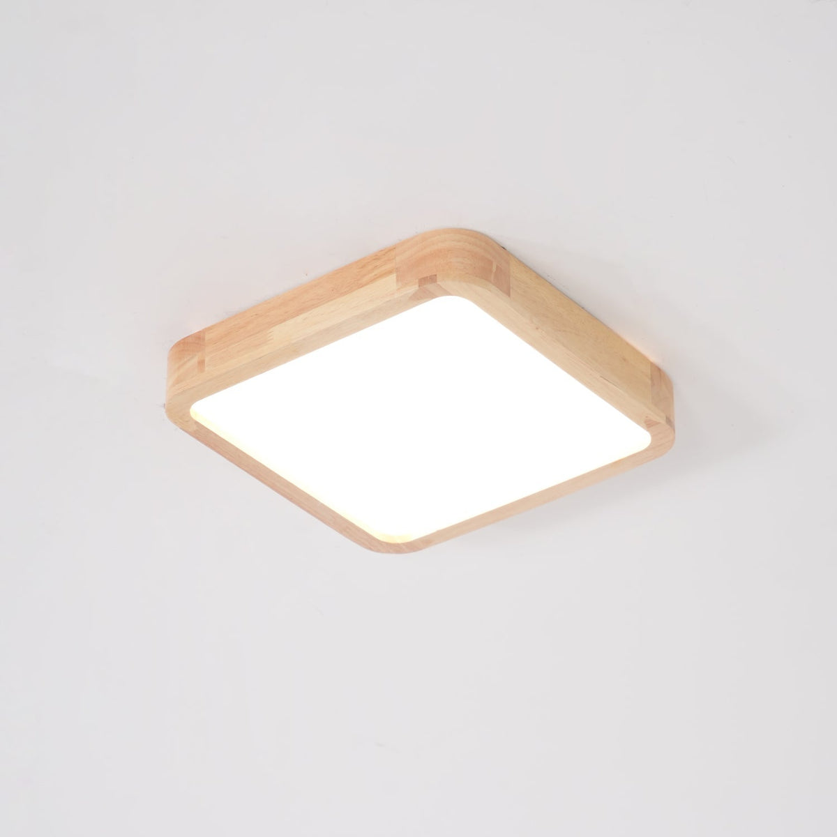 Drewniana geometryczna lampa sufitowa LED wpuszczana