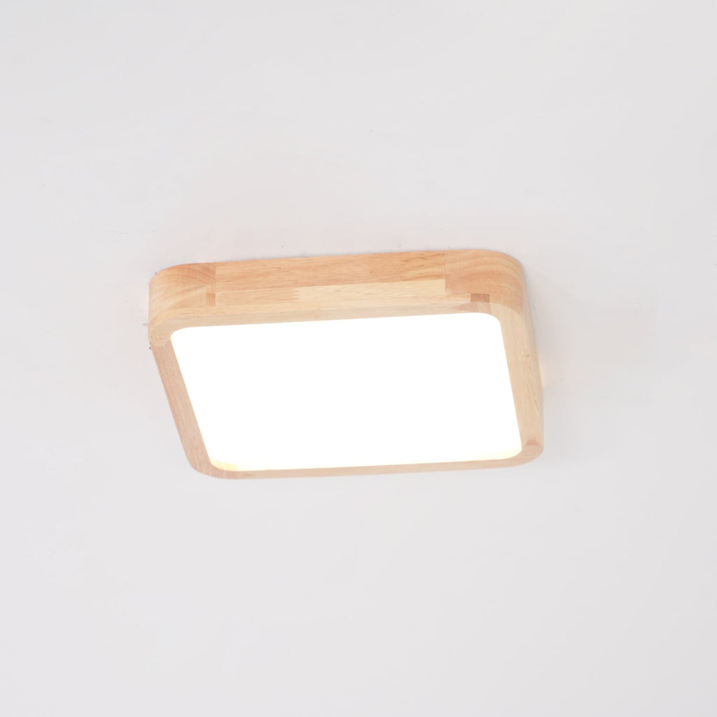 Drewniana geometryczna lampa sufitowa LED wpuszczana
