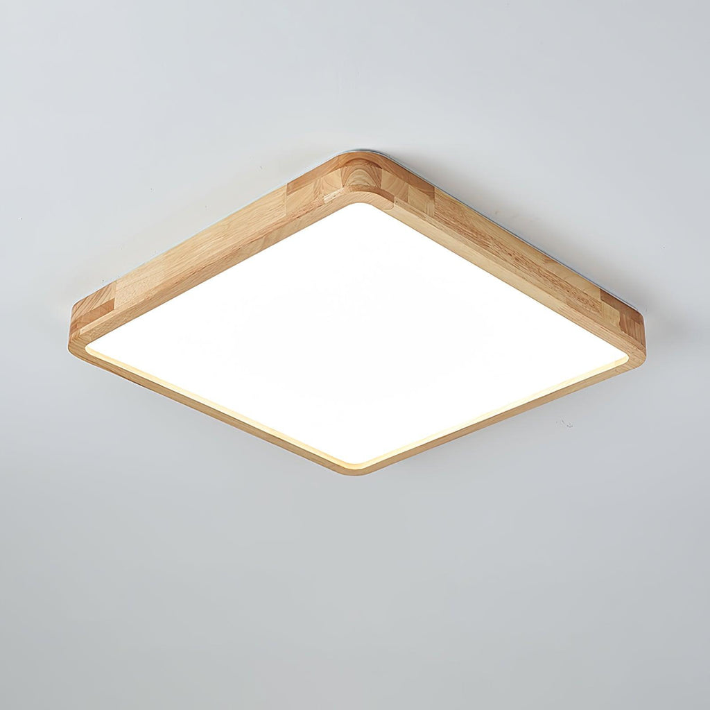 Drewniana geometryczna lampa sufitowa LED wpuszczana
