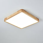 Drewniana geometryczna lampa sufitowa LED wpuszczana