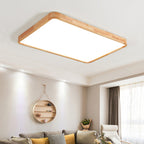 Drewniana geometryczna lampa sufitowa LED wpuszczana