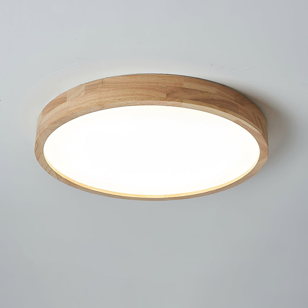 Drewniana geometryczna lampa sufitowa LED wpuszczana