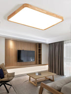 Drewniana geometryczna lampa sufitowa LED wpuszczana