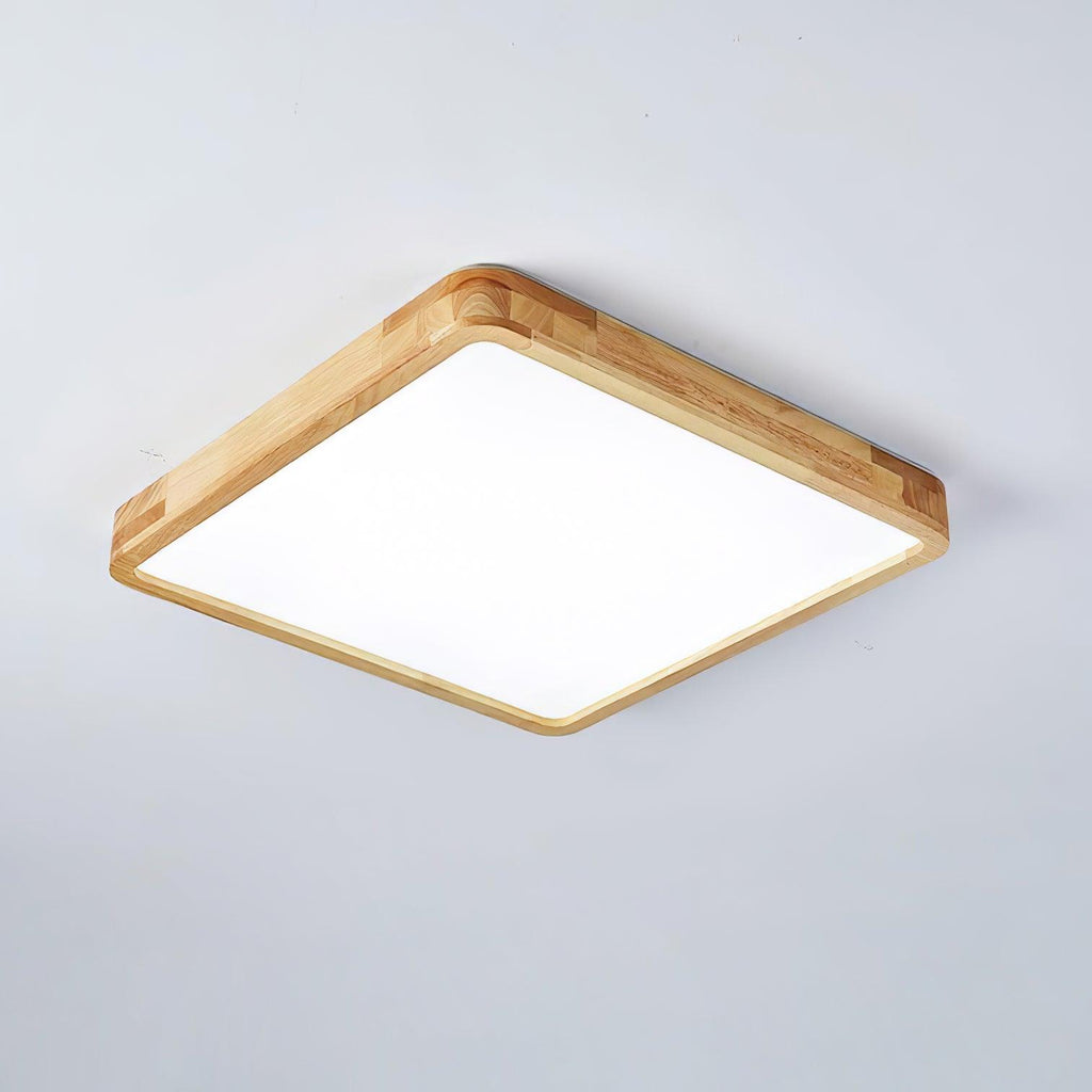 Drewniana geometryczna lampa sufitowa LED wpuszczana