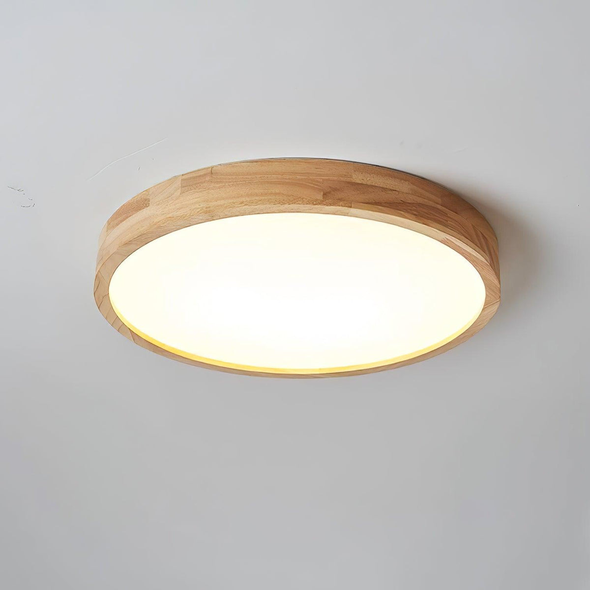 Drewniana geometryczna lampa sufitowa LED wpuszczana