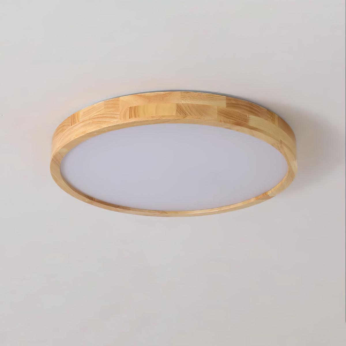 Drewniana geometryczna lampa sufitowa LED wpuszczana