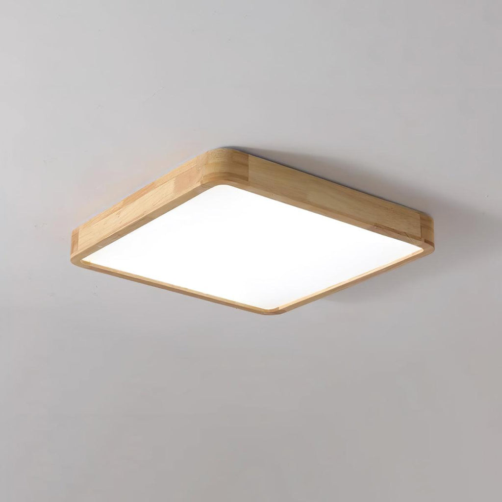 Drewniana geometryczna lampa sufitowa LED wpuszczana