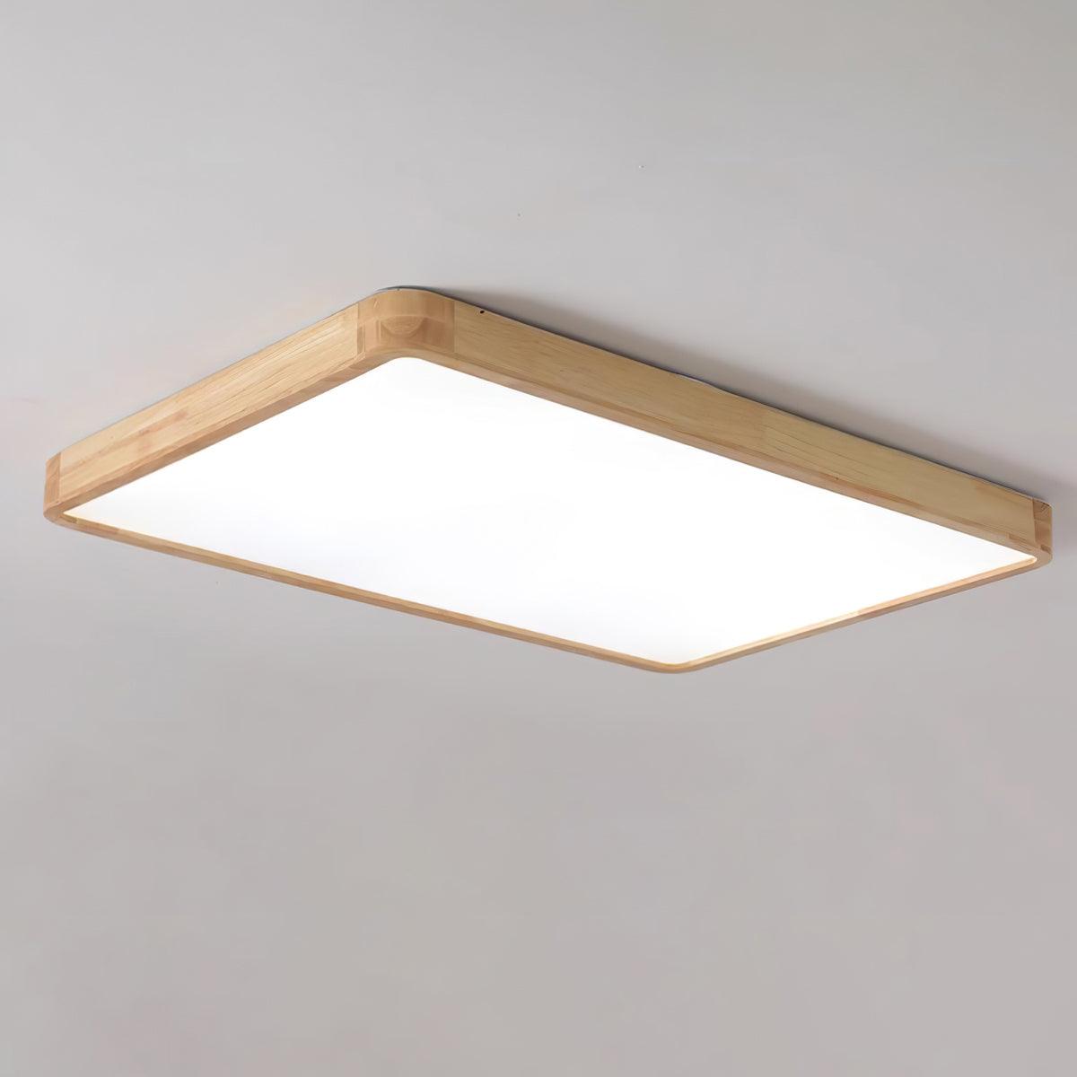 Drewniana geometryczna lampa sufitowa LED wpuszczana