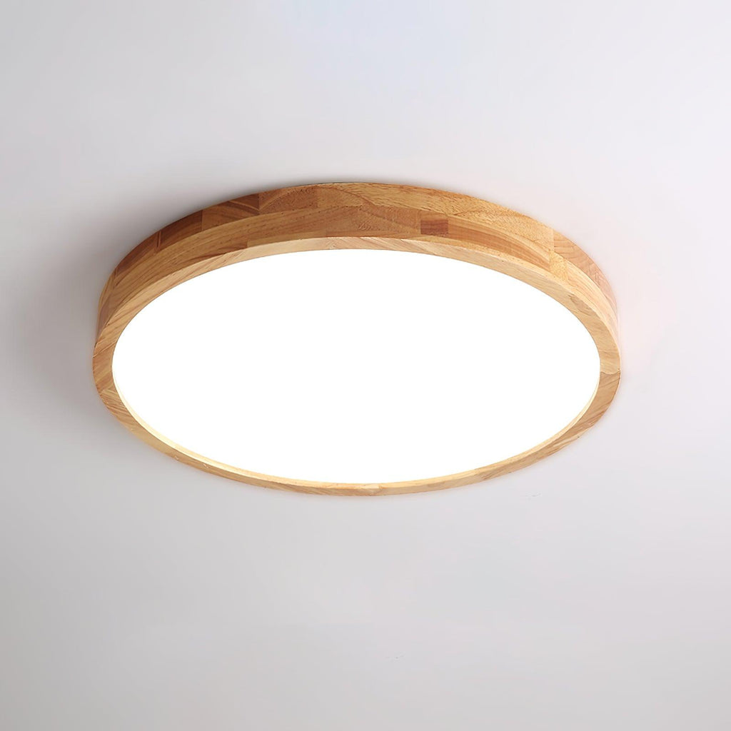 Drewniana geometryczna lampa sufitowa LED wpuszczana