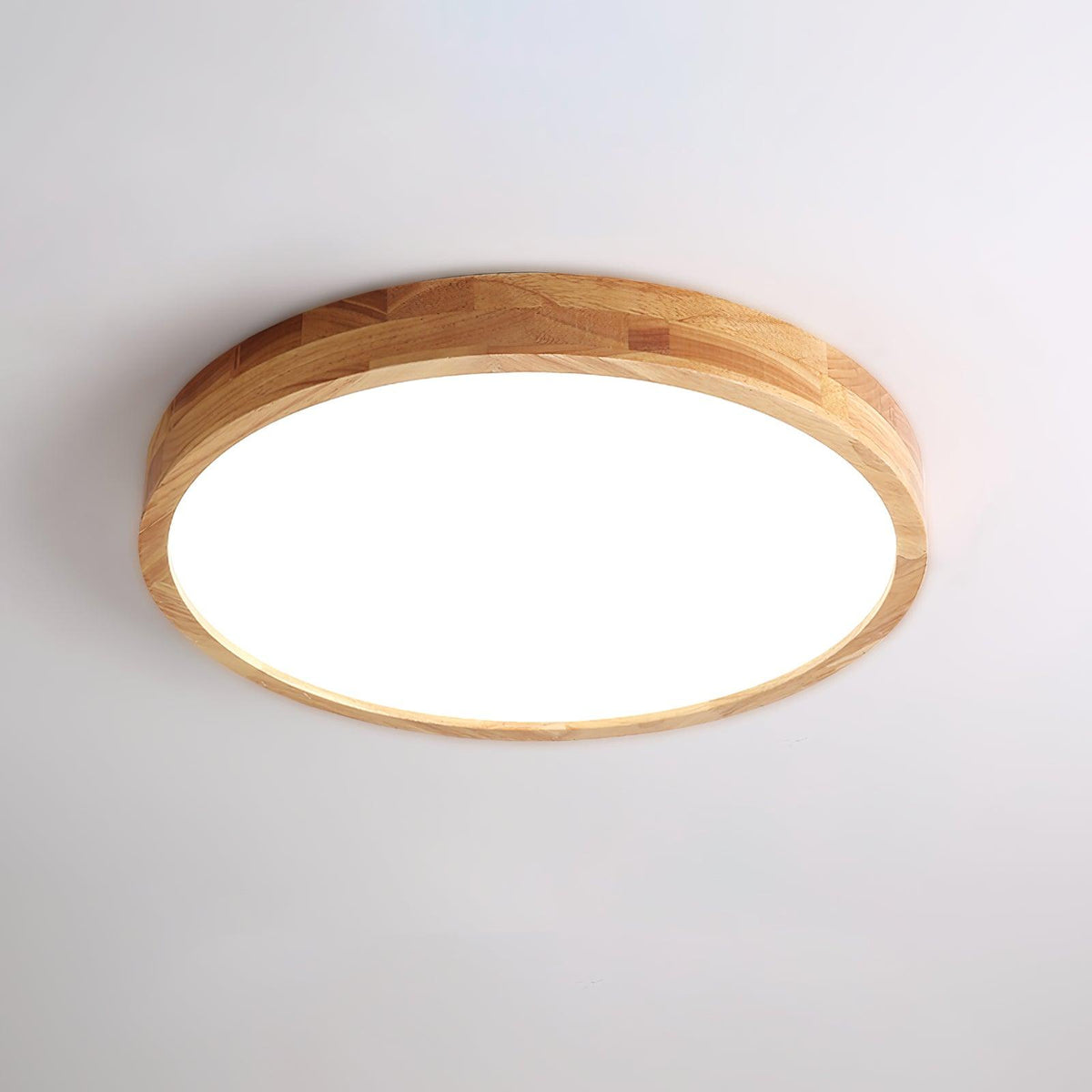 Drewniana geometryczna lampa sufitowa LED wpuszczana