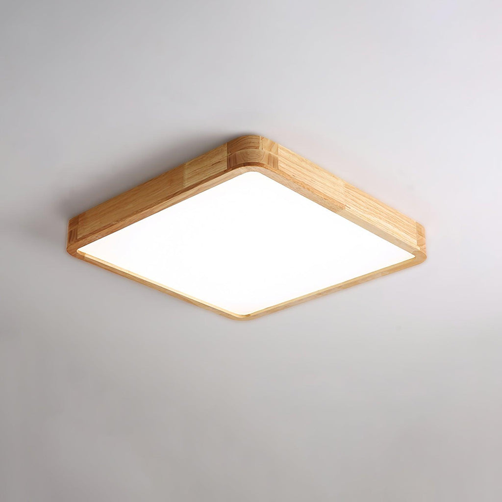 Drewniana geometryczna lampa sufitowa LED wpuszczana